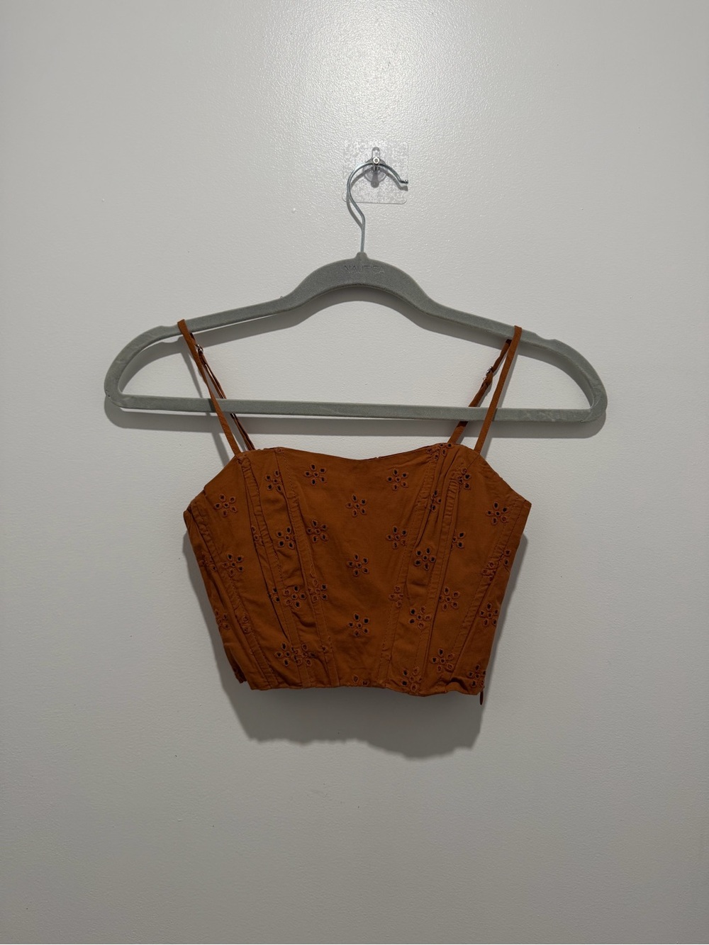 Jason Wu Rust Eyelet Cropped Camisole